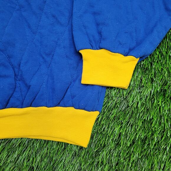 Vintage 80s MOD Quilted Sweatshirt Womens Small 21x21 Collard - Picture 10 of 10